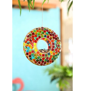 Mosaic Glass Birdfeeder (4-Colors)