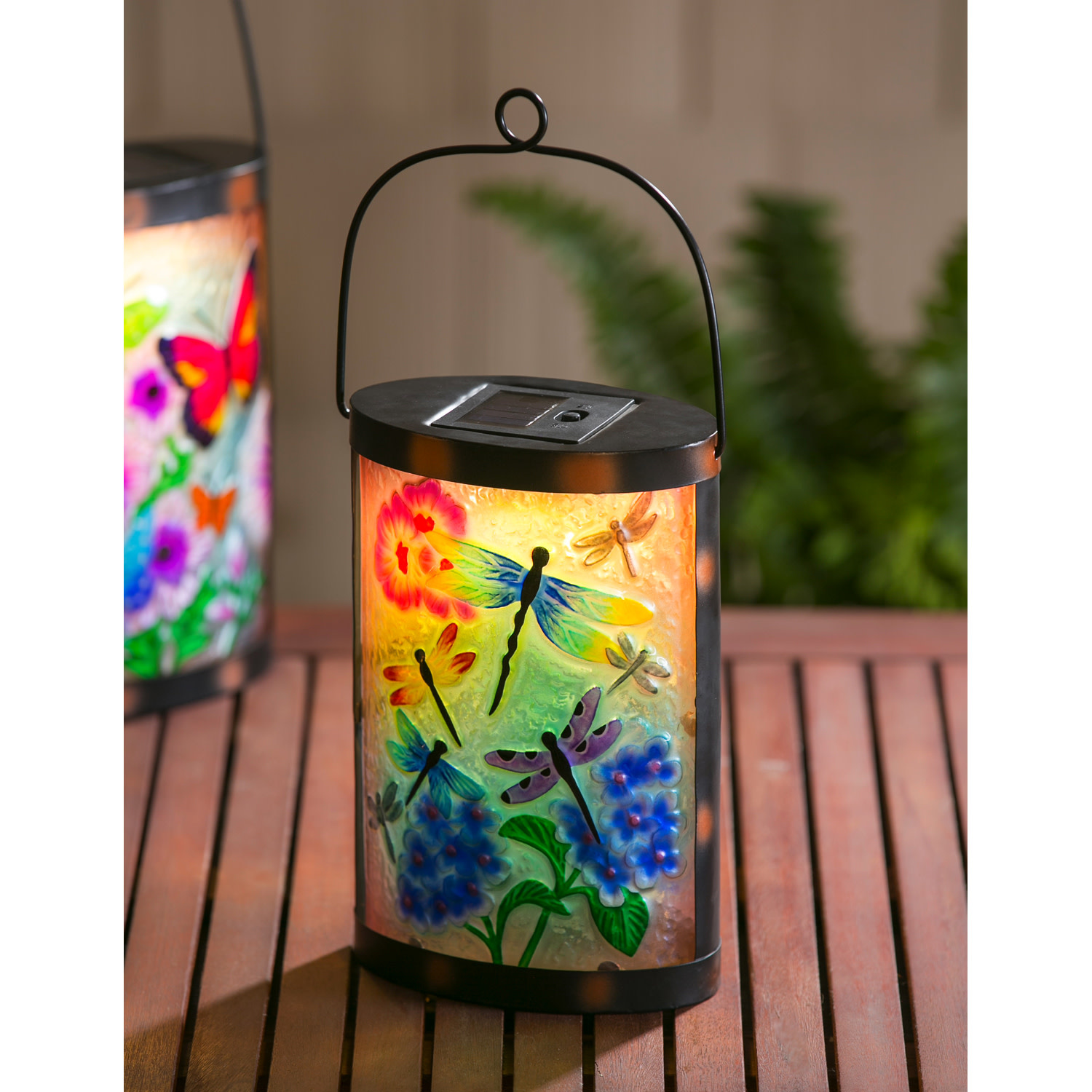 Hand Painted Solar Glass Lantern (4-Styles)