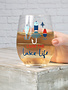 Livin The Lake Life Wine Glass