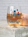 Livin The Lake Life Wine Glass