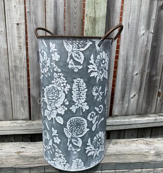 Floral Embossed Handled Container (2-Sizes)