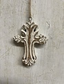 Whitewashed Wooden Cross Ornament
