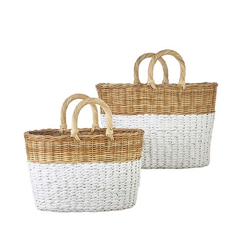 2-Tone Oval Handled Basket (2-Sizes)