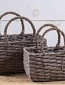 Double Handled Rectangular Lined Basket (2-Sizes)