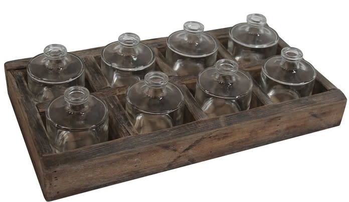 Glass Bottles in Wooden Crate