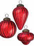 Mini Red Mercury Glass Ornament (3-Styles)