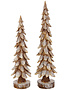 Set of 2 Rustic Snowy Trees