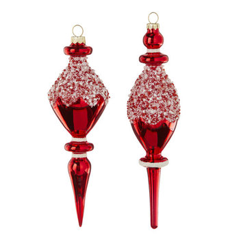Red Beaded Finial Ornament (2-Styles)