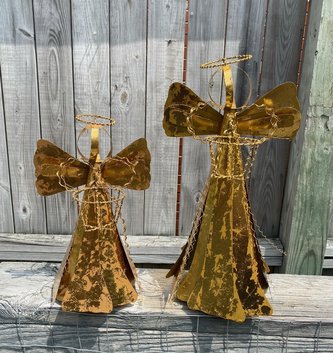 Standing Gold Angel Candle Holder
