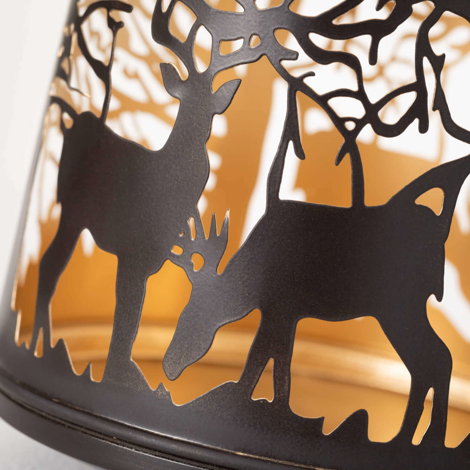 Cut-Out Metal Deer Scene Lantern