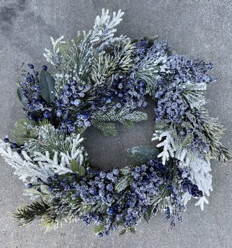 Frosted Blueberry Fir Wreath