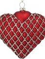 4" Glass Vintage Heart Ornament