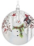 Glass Snowman w/ Cardinal Ornament