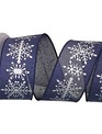 2.5" x 10 Yds Silver Snowflake Ribbon