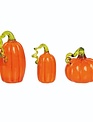Set of 3 Mini Glass Orange Pumpkins