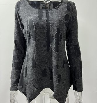 Black Tiered Burnout Tunic (4-Sizes)