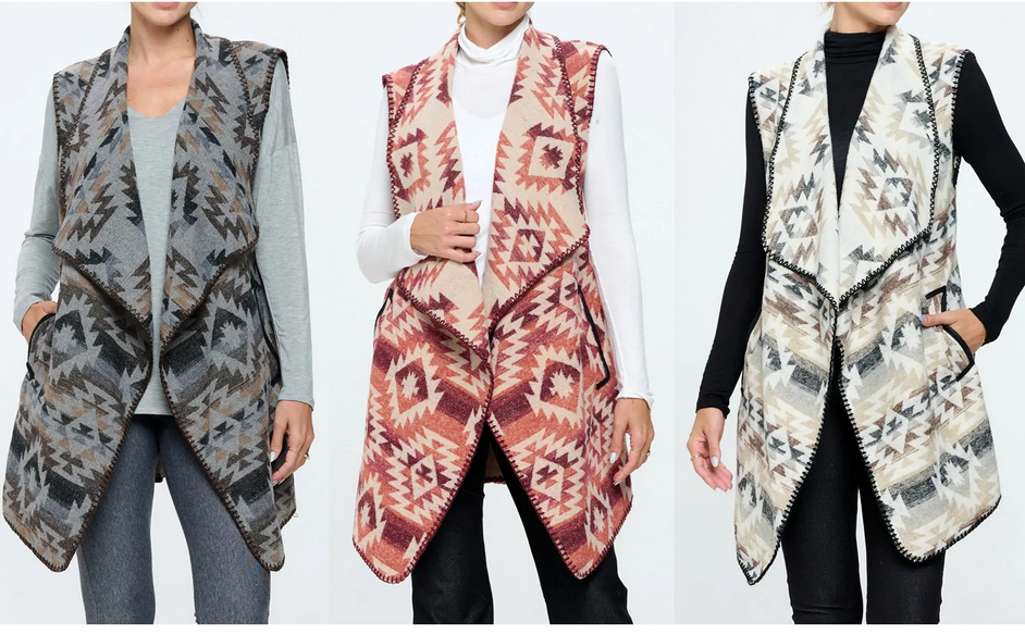 Ayana Aztec Vest (3-Colors)