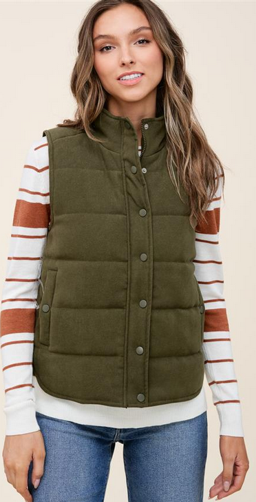 Staccato Polar Collar Zip-Up Vest (3-Colors)