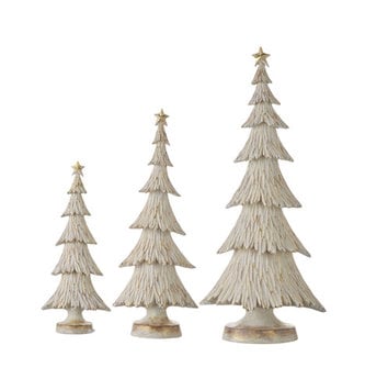 Set of 3 Gold Washed Christmas Trees