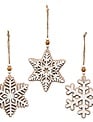 Beaded Wooden Snowflake Ornament (3-Styles)