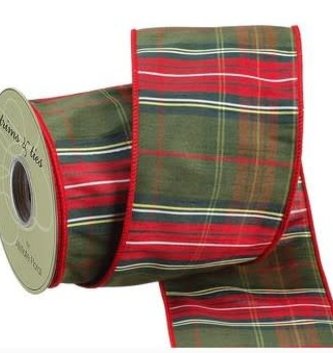 4" x 10yds Plaid Wired Ribbon