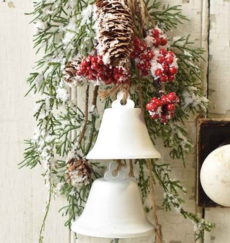 Hanging Frosted Hemlock Berry Bell Bouquet