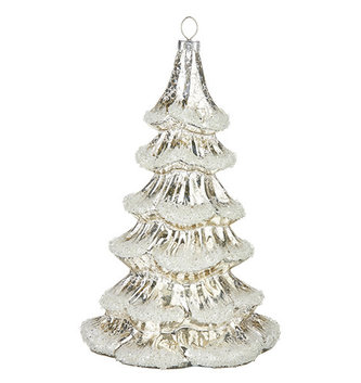 Frosted Mercury Glass Tree Ornament