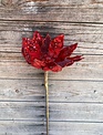 Jeweled Poinsettia Glitter Pick