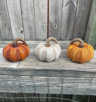 Resin Harvest Wicker Pumpkin (3-Styles)