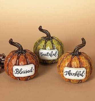 Carved Twisted Stem Message Pumpkin (3-Styles)