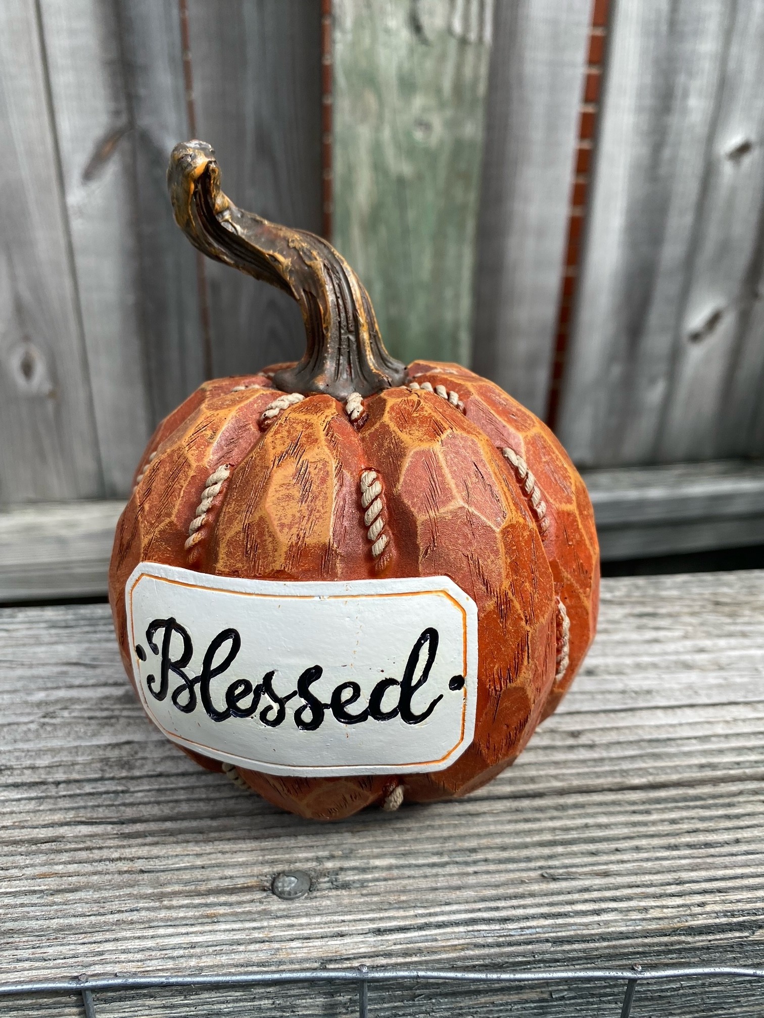 Carved Twisted Stem Message Pumpkin (3-Styles)
