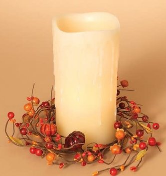 Autumn Mini Pumpkin Berry Candle Ring