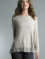 Tempo Paris Tempo Paris Chiffon Hem Long Sleeve Tee (4-Colors)