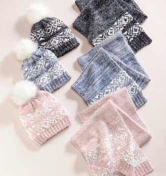 Charlie Paige Snowflake Luxe Hat & Scarf Set (3-Colors)