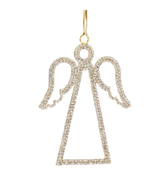 Rhinestone Gold Angel Ornament