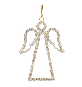 Rhinestone Gold Angel Ornament