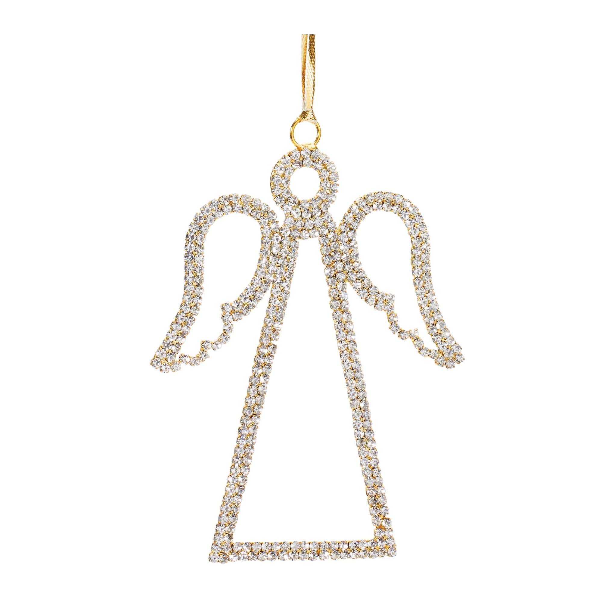 Rhinestone Gold Angel Ornament