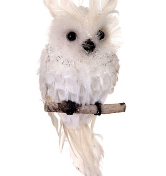 5" Tinsel Ice Owl Ornament