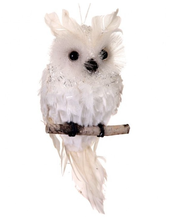 5" Tinsel Ice Owl Ornament