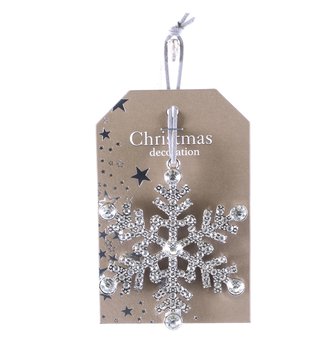 Silver Crystal Snowflake Ornament