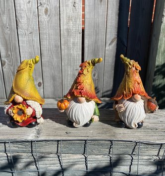 Harvest Leaf Hat Gnome (3-Styles)