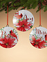 Round Disk Cardinal Poinsettia Ornament (3-Styles)