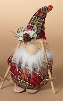 Woodland Skiing Gnome Ornament (2-Styles)