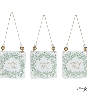 Imprinted Fern Inspirational Ornament (3-Styles)