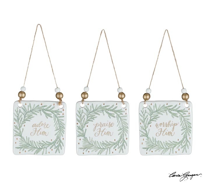 Imprinted Fern Inspirational Ornament (3-Styles)