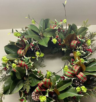 Custom Festive Holiday Christmas Wreath