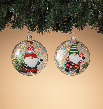 Whimsical Glass Gnome Ornament (2-Styles)