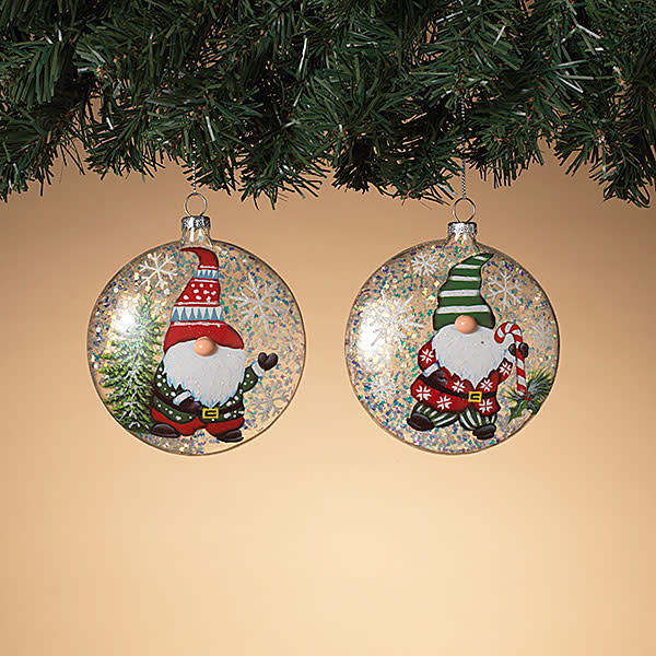 Whimsical Glass Gnome Ornament (2-Styles)