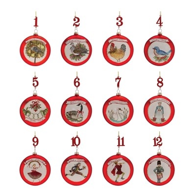 12 Days of Christmas Ornament Set in Christmas Ornaments