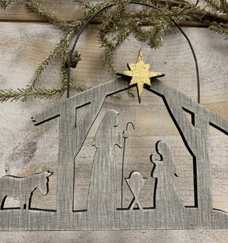 Holy Family with Donkey Ornament